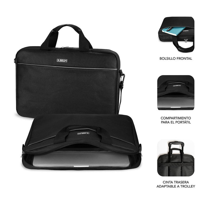 Subblim Maletín para Portátil 15,6 Pulgadas y Ratón Inalámbrico Select Pack Negro